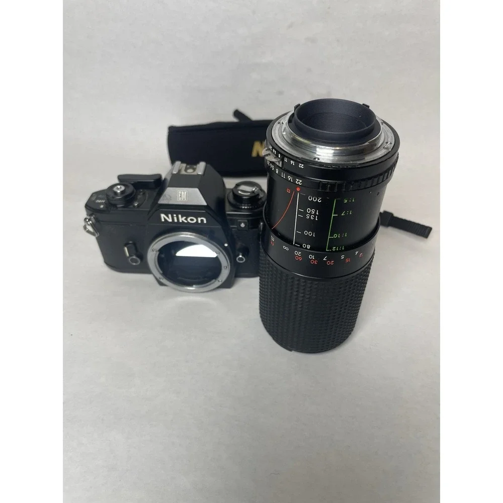 Nikon EM 35mm SLR Camera with JCpenny 80-200mm Macro Lens